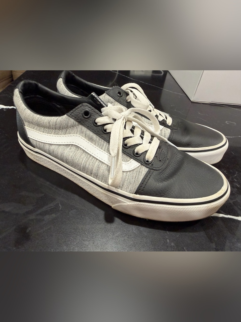 Vans Low-Top Lace-Up Sneakers in Black and White